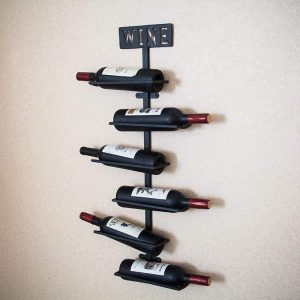 6 Bottles creative wine bottle rack holder Iron Wall-mounted Hanging Wine Rack Holder Simple Support Cabinet bar storage